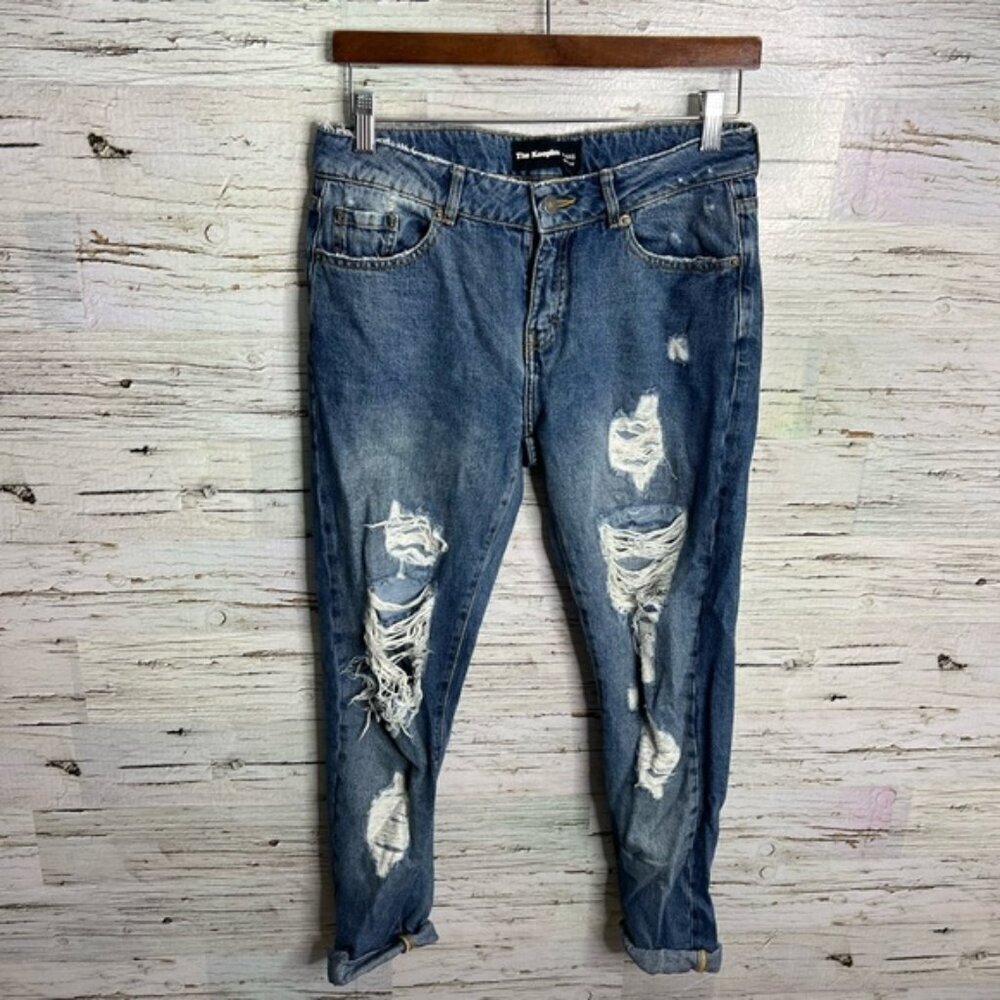The Kooples Willy Boyfriend Distressed Jeans Blue  size 26